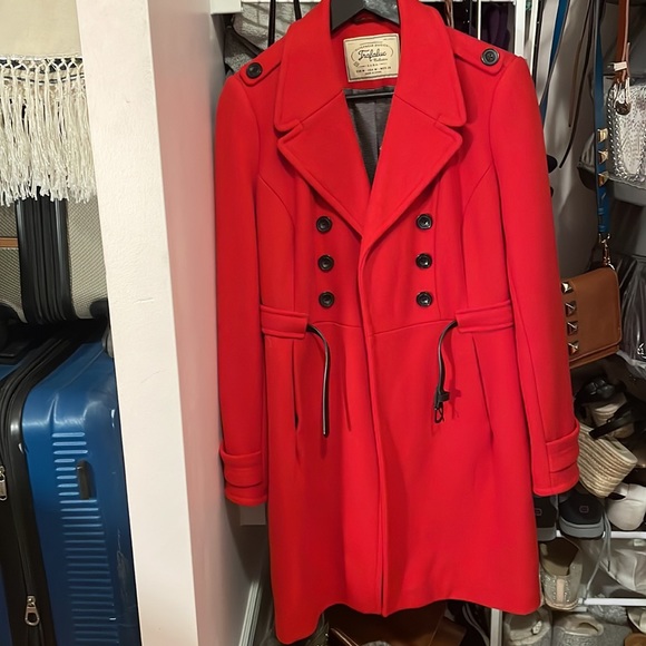 Zara Wool Red double breasted coat - Picture 2 of 2